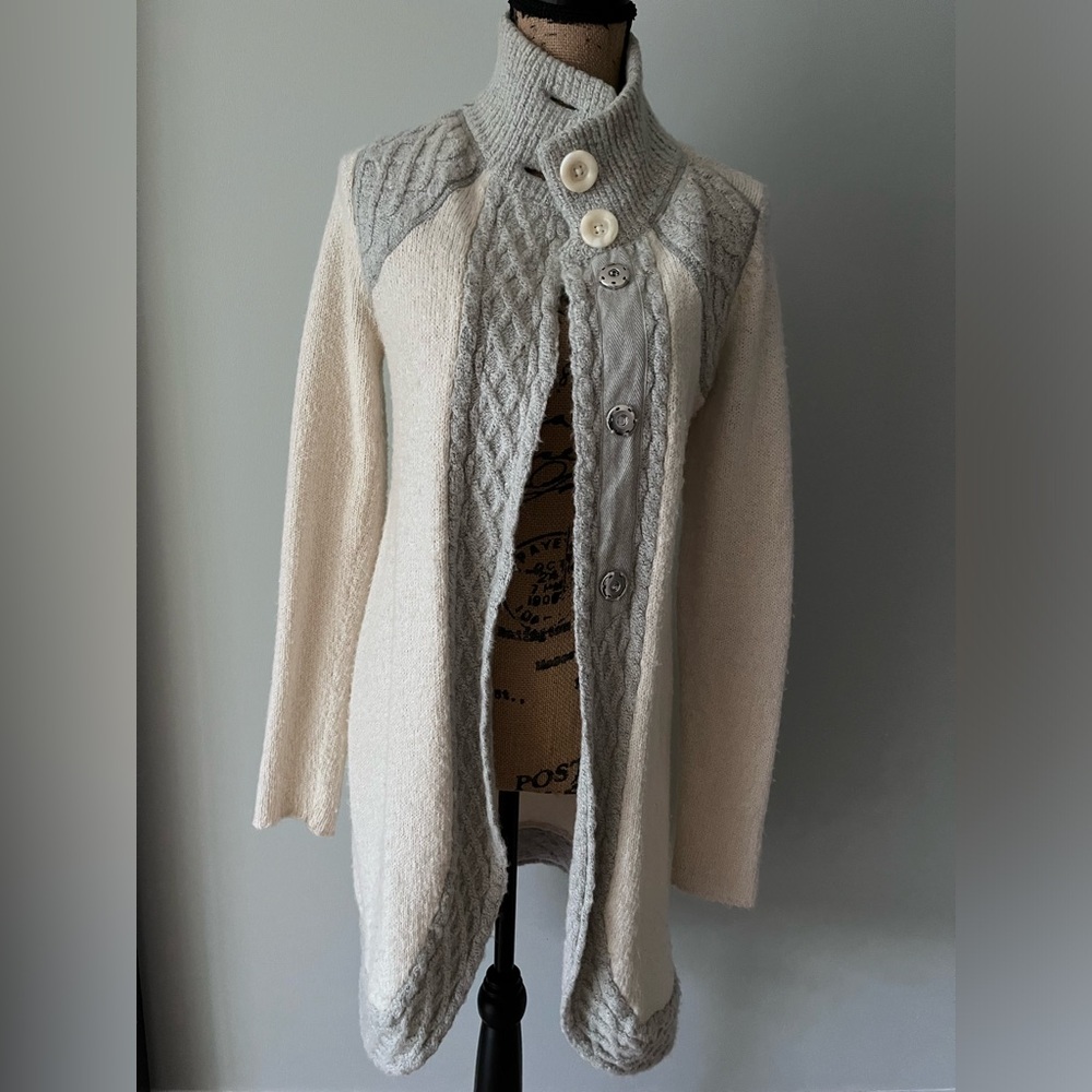 Prana Women's Gray and Cream XS Sweater